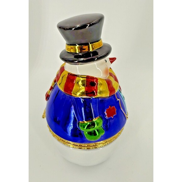 Vintage 2002 Christopher Radko Snowman Christmas Chills Wills Trinket Snowman - Picture 3 of 16